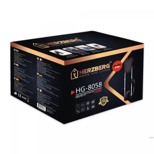 Herzberg HG-8058 2500 W gőzölős vasaló 1200 ml, forgatható deszkával
