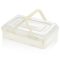 Egyszintes süteményszállító doboz, elefántcsont, 42×30×11 cm, BPA-mentes