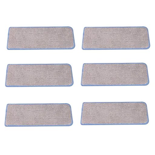 6 db mosható mikroszálas felmosófej pótpárna, 34×12 cm, szürke