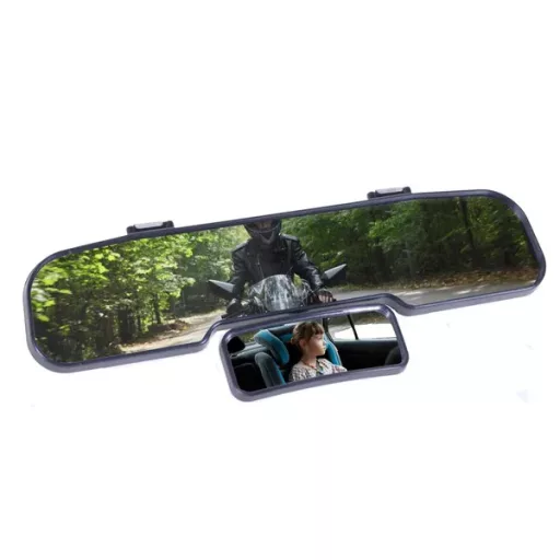 Dupla panoráma belső visszapillantó tükör, 30 cm, rugalmas pánttal