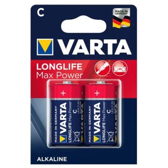 2db Varta Longlife Max Power R14 C 1,5V alkáli elem