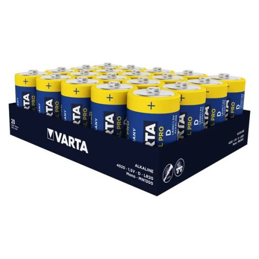 20 db Varta Industrial LR20 D alkáli elem, 17000 mAh