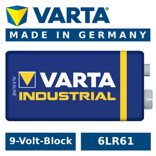 Varta Industrial 9 V 6LR61 alkálielem, 640 mAh, 1 db