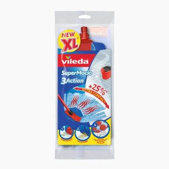   Vileda SuperMocio 3Action Velour mopfej utántöltő, 3-zónás, 60 °C-ig mosható