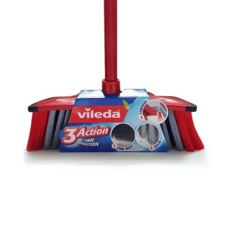   Vileda 3 az 1-ben 3Action beltéri seprű 130 cm nyéllel, gumiperem