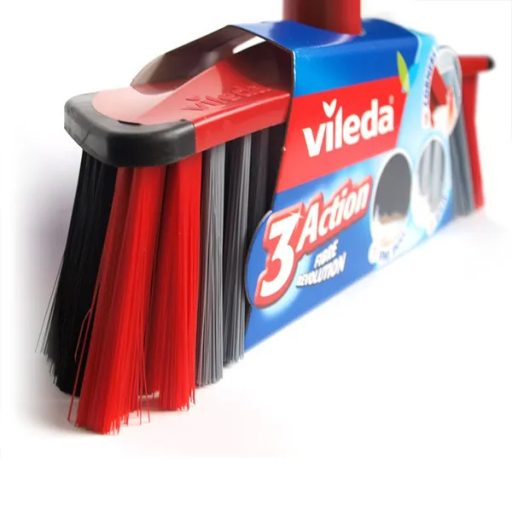 Vileda 3 az 1-ben 3Action beltéri seprű 130 cm nyéllel, gumiperem