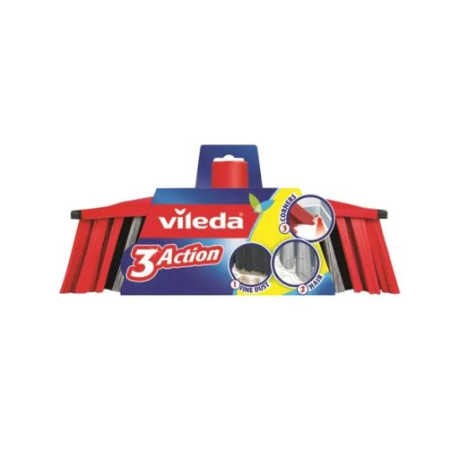 Vileda 3 az 1-ben 3Action beltéri seprű 130 cm nyéllel, gumiperem