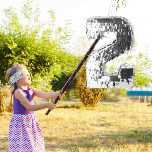 Többszínű 2-es szám pináta 51×28×9 cm akasztóval