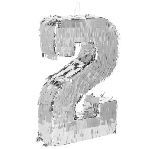 Többszínű 2-es szám pináta 51×28×9 cm akasztóval