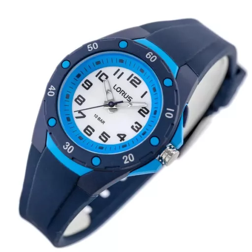 Lorus Classic 36 mm kék gyerek karóra WR100 kvarc műanyag szíj