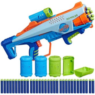   Nerf Elite JR Rookie Pack habszivacs blaster, 32 lövedék és 4 cél, 41 cm