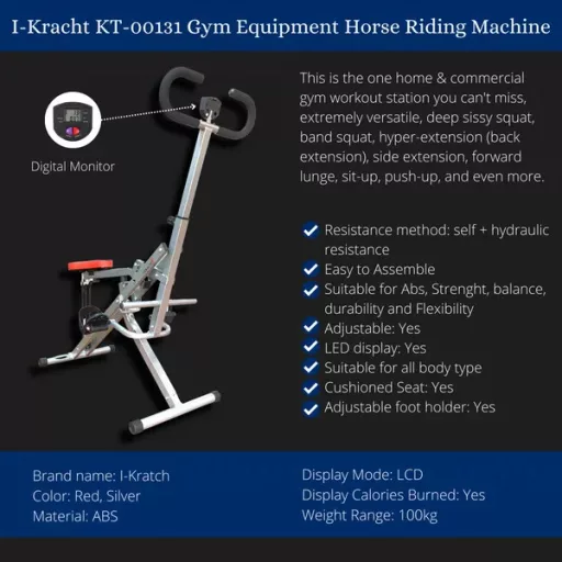 Multifunkciós sissy squat & hasizom edzőgép LCD kijelzővel, 100 kg, fekete