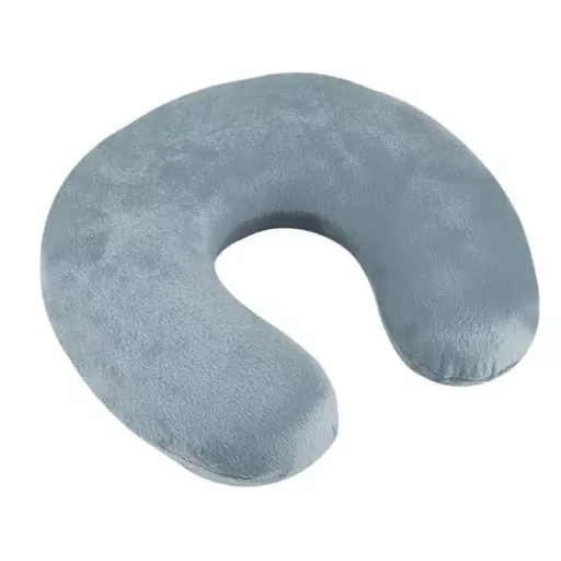 Szürke memóriahabos utazó nyakpárna, levehető huzattal 28 × 28 cm