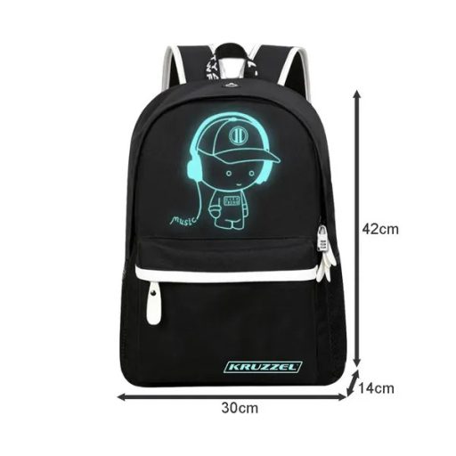 Fényvisszaverő, vízálló USB-s hátizsák 19 l, fejhallgató kimenettel