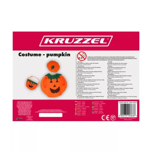 Tök jelmez gyerekeknek, 3 részes szett (mellény, kalap, táska), 3+ év