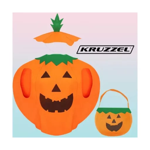 Tök jelmez gyerekeknek, 3 részes szett (mellény, kalap, táska), 3+ év