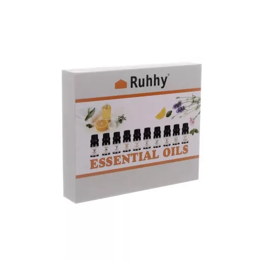 Alapvető Illóolajok Készlet - 10 Darab, 15 ml Mindegyik - Eukaliptusz, Narancs, Borsmenta és További Illatok