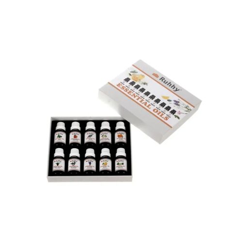 Alapvető Illóolajok Készlet - 10 Darab, 15 ml Mindegyik - Eukaliptusz, Narancs, Borsmenta és További Illatok