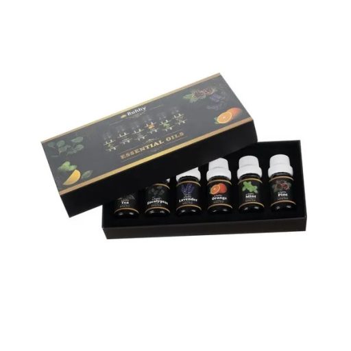 Illóolaj készlet 6×10 ml – eukaliptusz, narancs, teafa, menta, levendula, fenyő