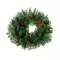 Karácsonyi ajtódísz koszorú 60 cm, sűrű PVC tűlevelek, toboz és bogyó