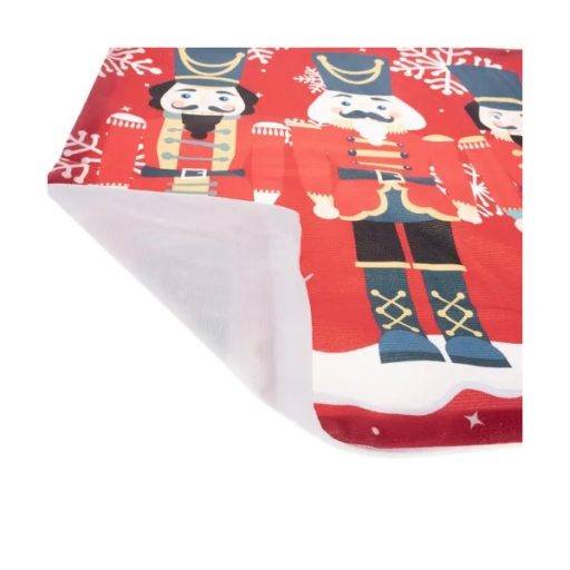 Karácsonyi díszpárnahuzat, diótörő motívum, 45×45 cm, cipzáras