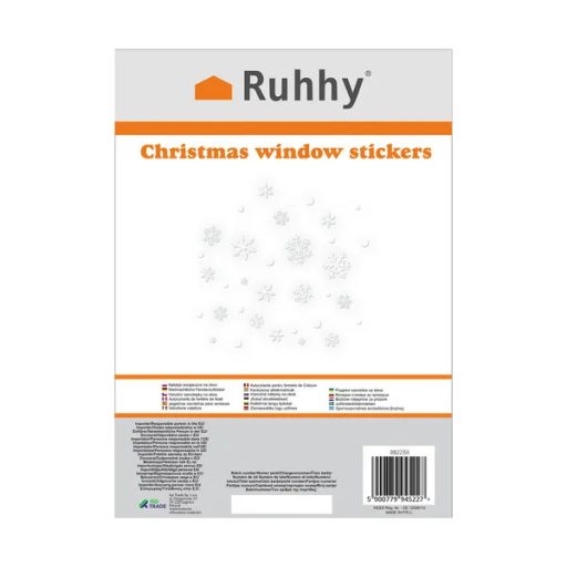 Karácsonyi ragasztómentes PVC ablakmatrica készlet, 7,5 cm, többször használható
