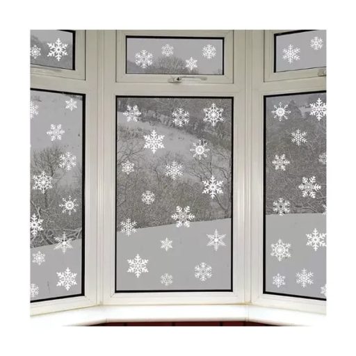 Karácsonyi ragasztómentes PVC ablakmatrica készlet, 7,5 cm, többször használható