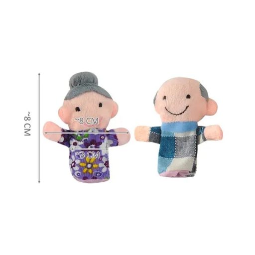 Plüss ujjbáb készlet családfigurákkal, 6 db, multicolor, 8 cm