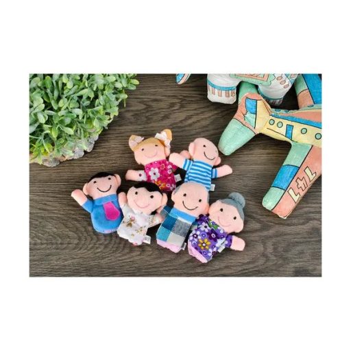 Plüss ujjbáb készlet családfigurákkal, 6 db, multicolor, 8 cm