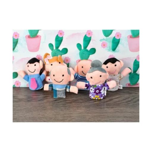 Plüss ujjbáb készlet családfigurákkal, 6 db, multicolor, 8 cm