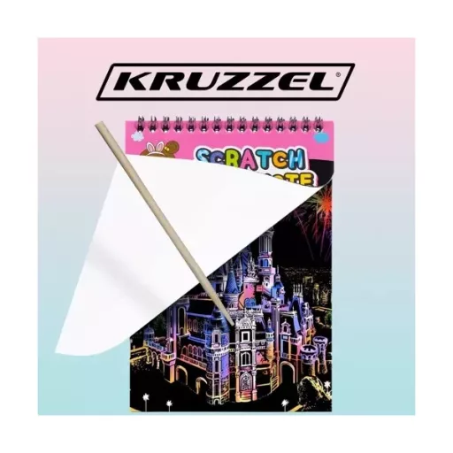 Kapargatós jegyzetfüzet, 10 lap, 20×14 cm, fa kaparótollal