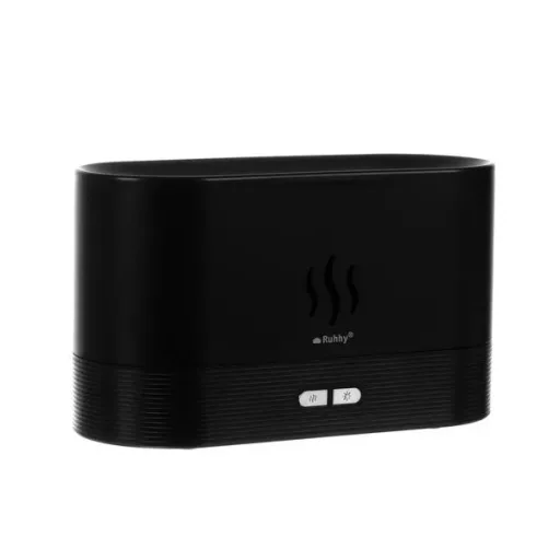 3 az 1-ben illatdiffúzor és párásító, 180 ml, LED lánghatás, fekete
