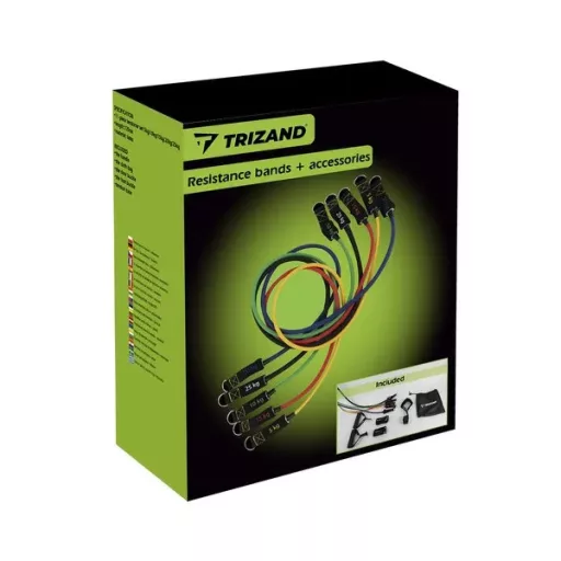 11 részes latex edzőszalag készlet 5–25 kg ellenállással ajtóhorgonnyal