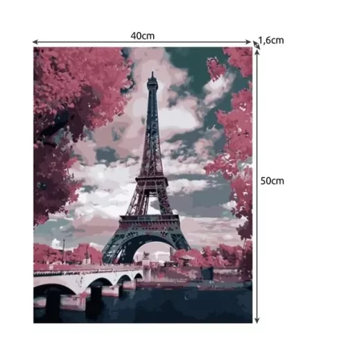 Számozott kifestő készlet 40×50 cm, Maaleo torony, fakeretes vászon