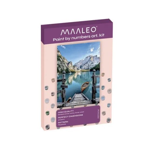 Számozott kifestő készlet hegyi táj motívummal, 40×50 cm, vászonkeret