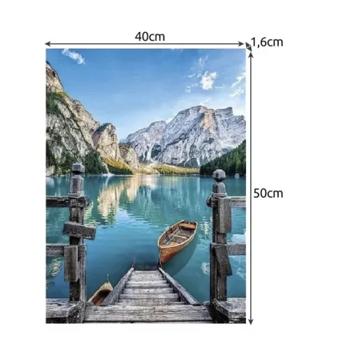 Számozott kifestő készlet hegyi táj motívummal, 40×50 cm, vászonkeret