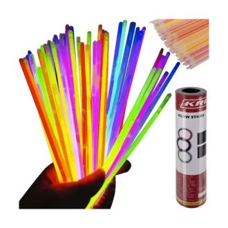   Világító pálcika karkötők 100 db, 20 cm, 8 szín + csatlakozók