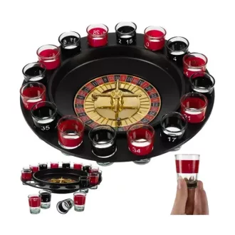 Alkohol rulett szett 29 cm, 16 számozott üvegpohárral