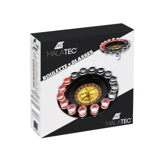 Alkohol rulett szett 29 cm, 16 számozott üvegpohárral