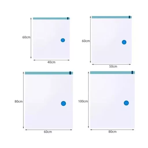 Vákuumos tárolózsák készlet 10 db-os, 4 méret, ruhákhoz, ágyneműhöz