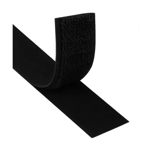 Ruhhy öntapadós tépőzár szalag, fekete, 25 mm x 5 m