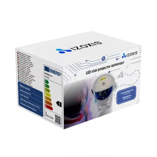 LED csillagvetítő 7 színnel, 3D űrhajós figurával, távirányító