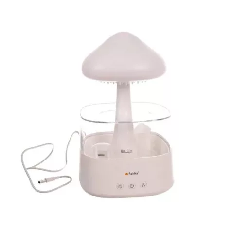 Gombakalap LED-es esőhatású párologtató/éjjeli lámpa, 450 ml, USB-C