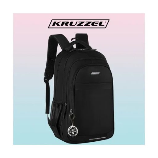 Fekete 45 l-es oxford 600D ergonomikus hátizsák reflektív csíkkal