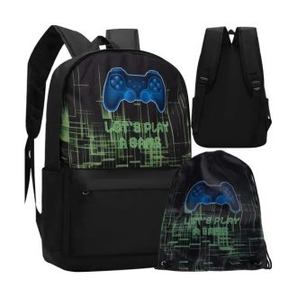 Iskolai gamer hátizsák 22 l, Oxford 600D, cipőzsákkal