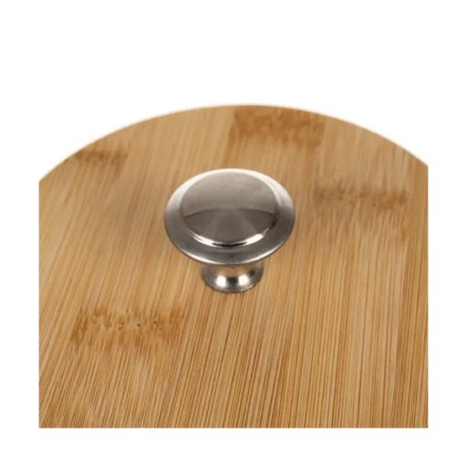 4 részes, 1,5 l-es fekete légmentes ételtároló készlet bambusz fedéllel