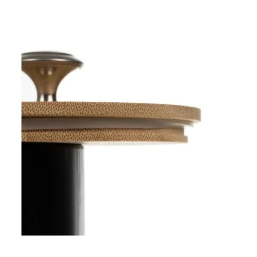 4 részes, 1,5 l-es fekete légmentes ételtároló készlet bambusz fedéllel