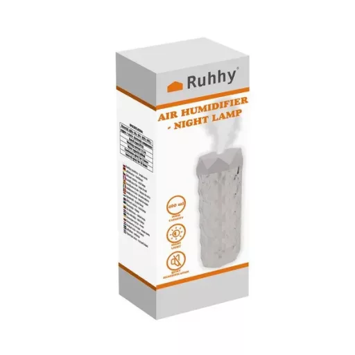 400 ml USB-C ultrahangos párásító rózsa LED éjszakai lámpa, 10 h, RGB fény