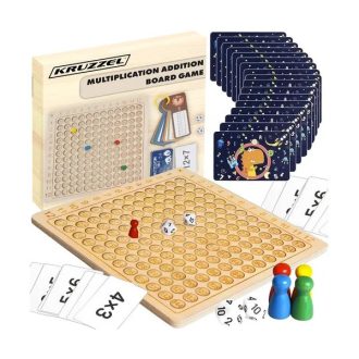   Fa 12×12 szorzótábla társasjáték, 144 kártyával és dobókockákkal