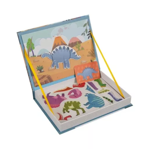 Mágneses könyv-puzzle dinoszaurusz motívummal, 36 mágnes, 26×19 cm